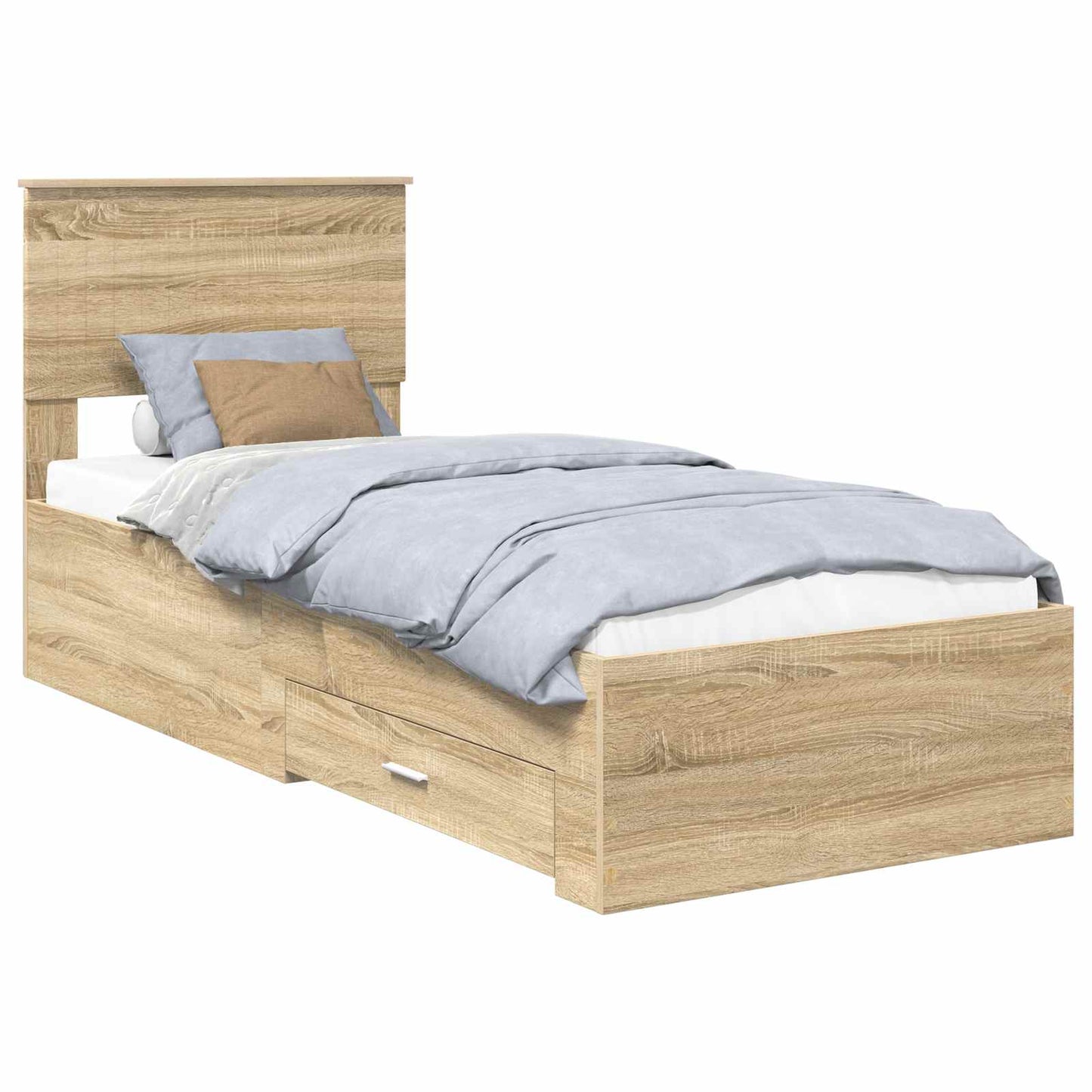 Struttura del letto Rovere Sonoma e Argento 75 x 190 cm | homemem39