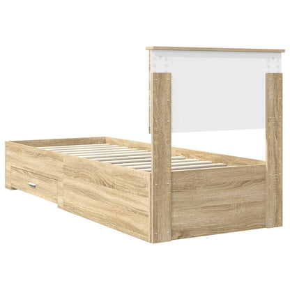 Struttura del letto Rovere Sonoma e Argento 75 x 190 cm | homemem39