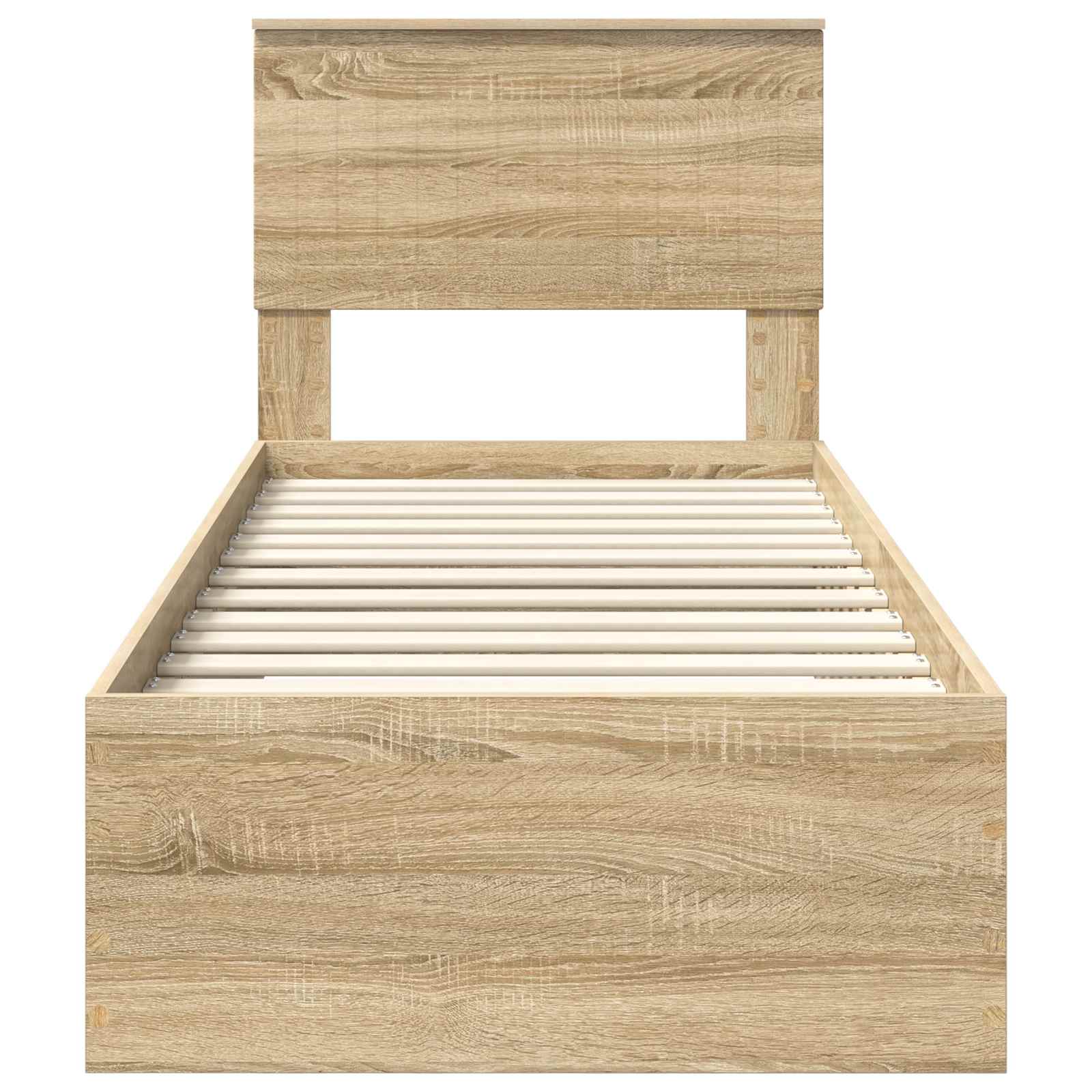 Struttura del letto Rovere Sonoma e Argento 75 x 190 cm | homemem39
