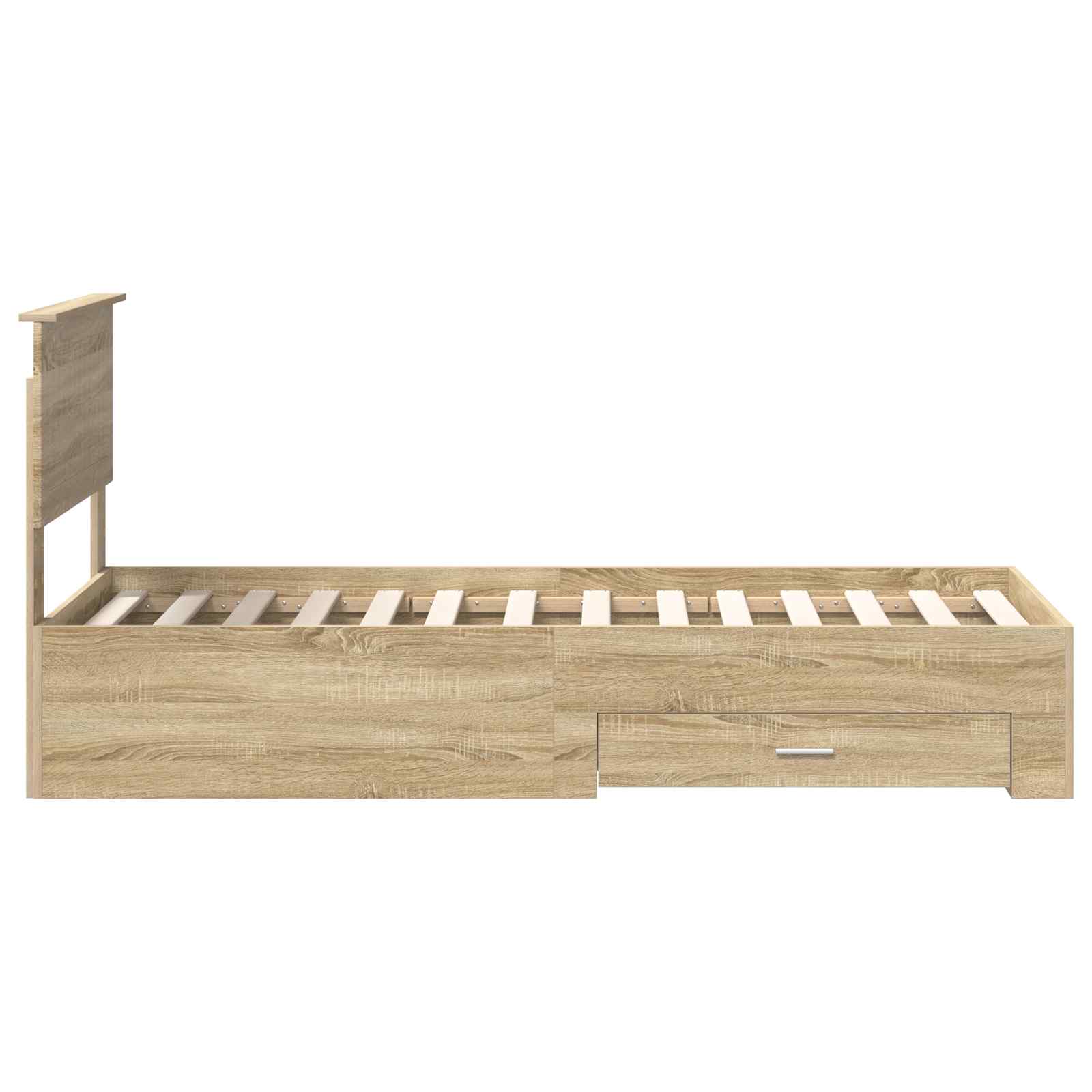 Struttura del letto Rovere Sonoma e Argento 75 x 190 cm | homemem39