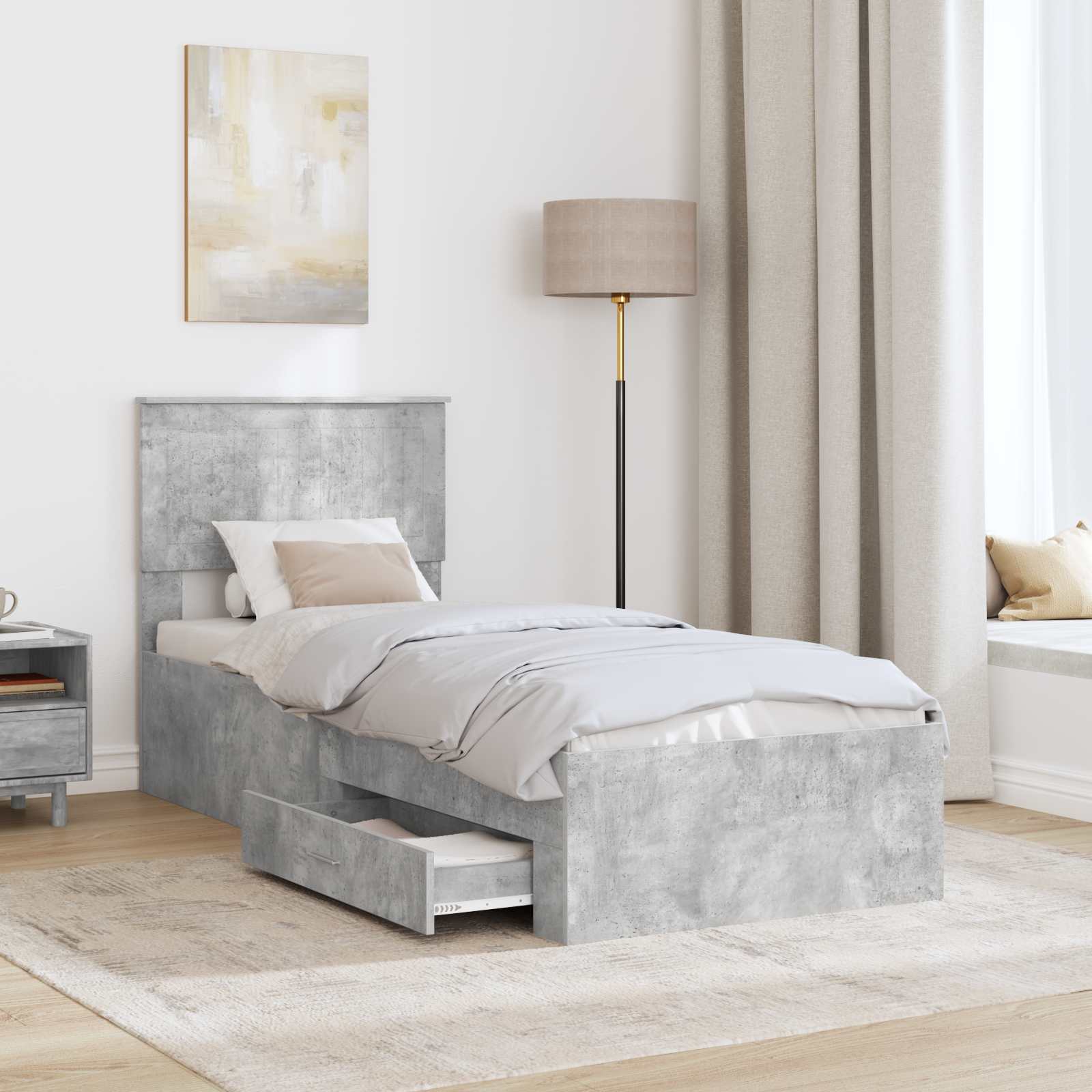 Struttura del letto Grigio Certo e Argento 70 x 190 cm | homemem39
