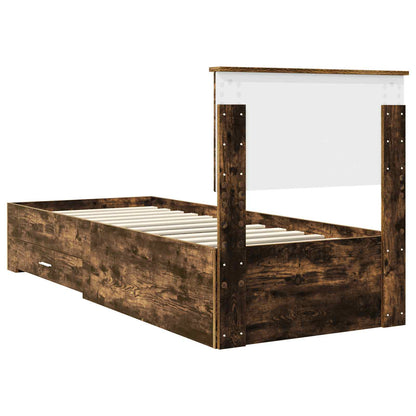 Struttura del letto Rovere Affumicato e Argento 75 x 190 cm | homemem39