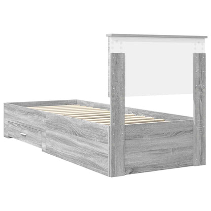 Struttura del letto Grigio Sonoma e Argento 75 x 190 cm | homemem39