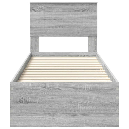 Struttura del letto Grigio Sonoma e Argento 75 x 190 cm | homemem39
