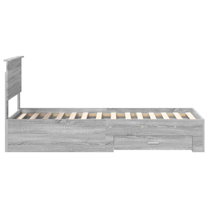 Struttura del letto Grigio Sonoma e Argento 75 x 190 cm | homemem39