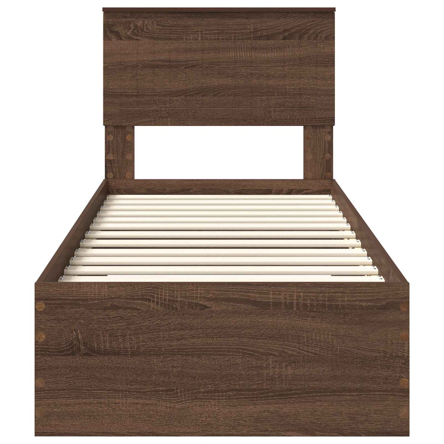 Struttura del letto Rovere Marrone e Argento 75 x 190 cm | homemem39