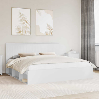 Struttura del letto Bianco 200 x 200 cm Pino massello | homemem39
