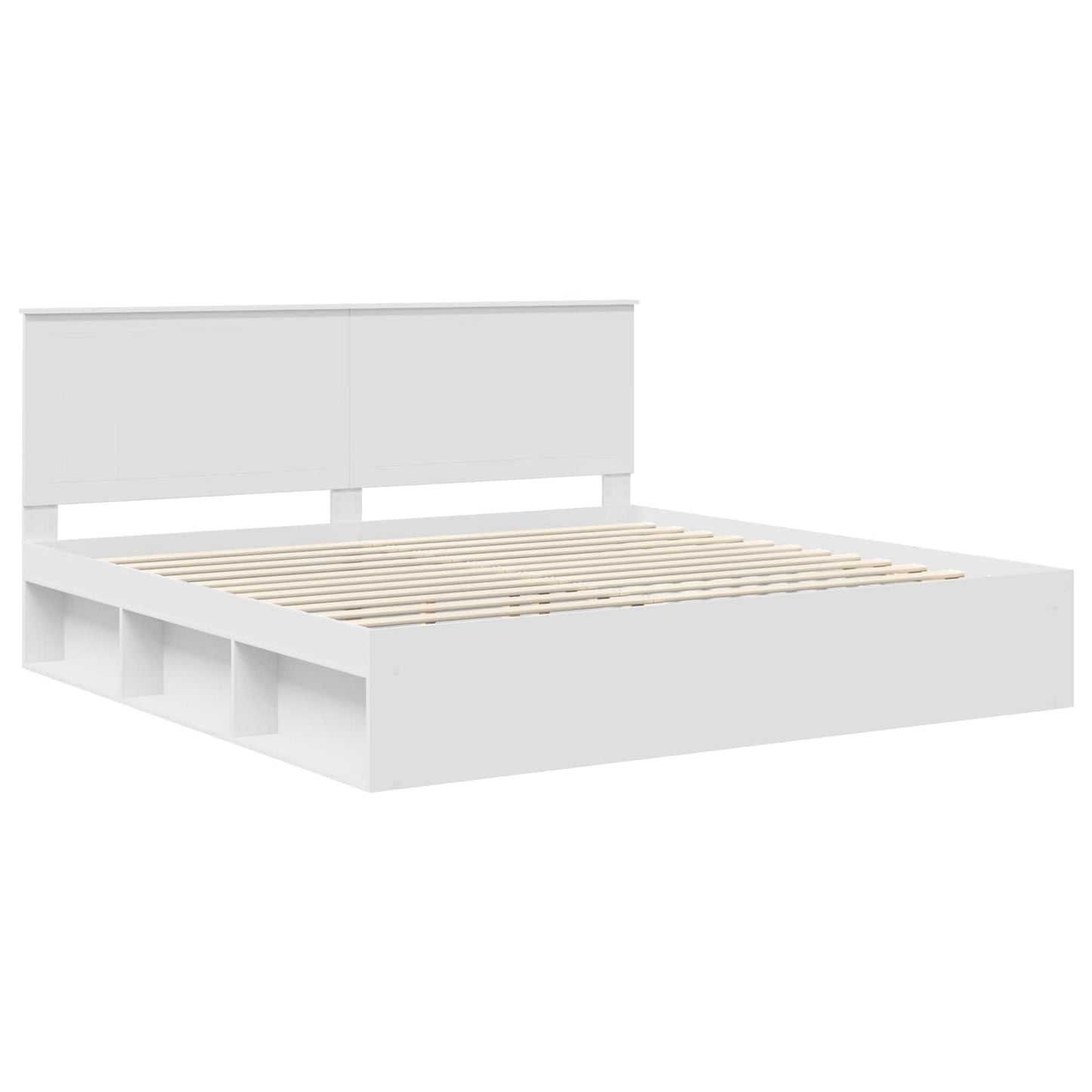 Struttura del letto Bianco 200 x 200 cm Pino massello | homemem39