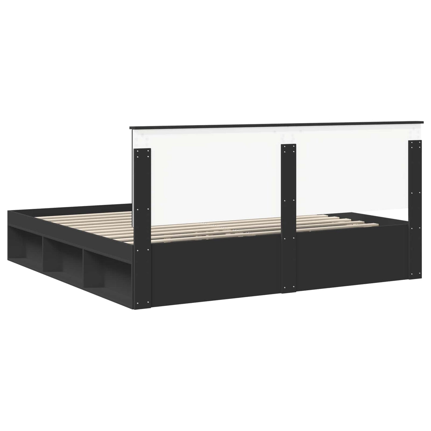 Struttura del letto Nero 200 x 200 cm Pino massello | homemem39