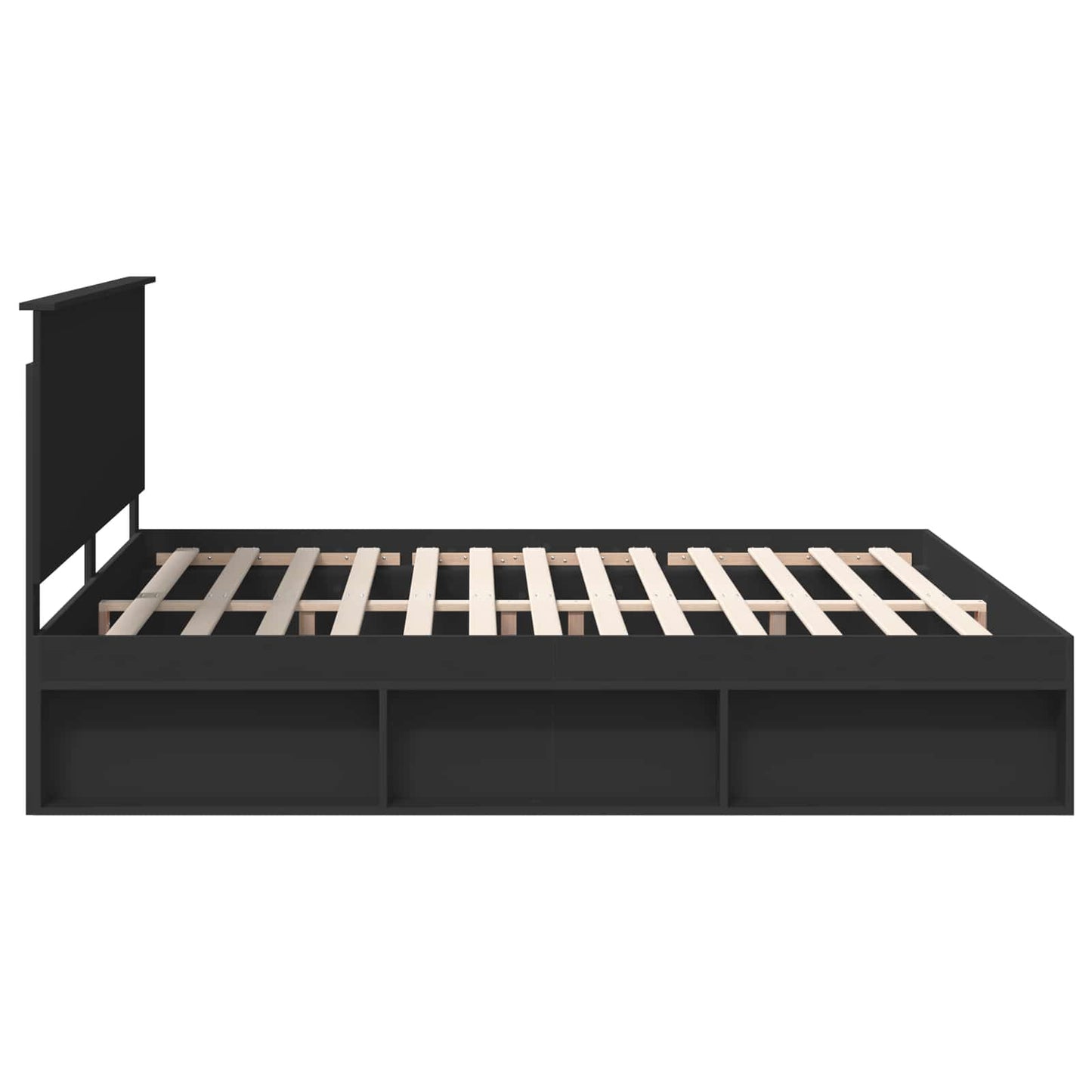 Struttura del letto Nero 200 x 200 cm Pino massello | homemem39
