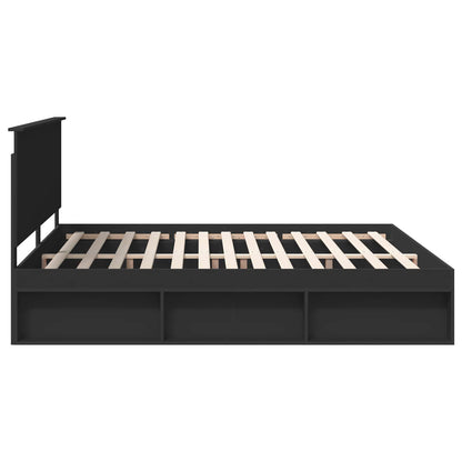Struttura del letto Nero 200 x 200 cm Pino massello | homemem39