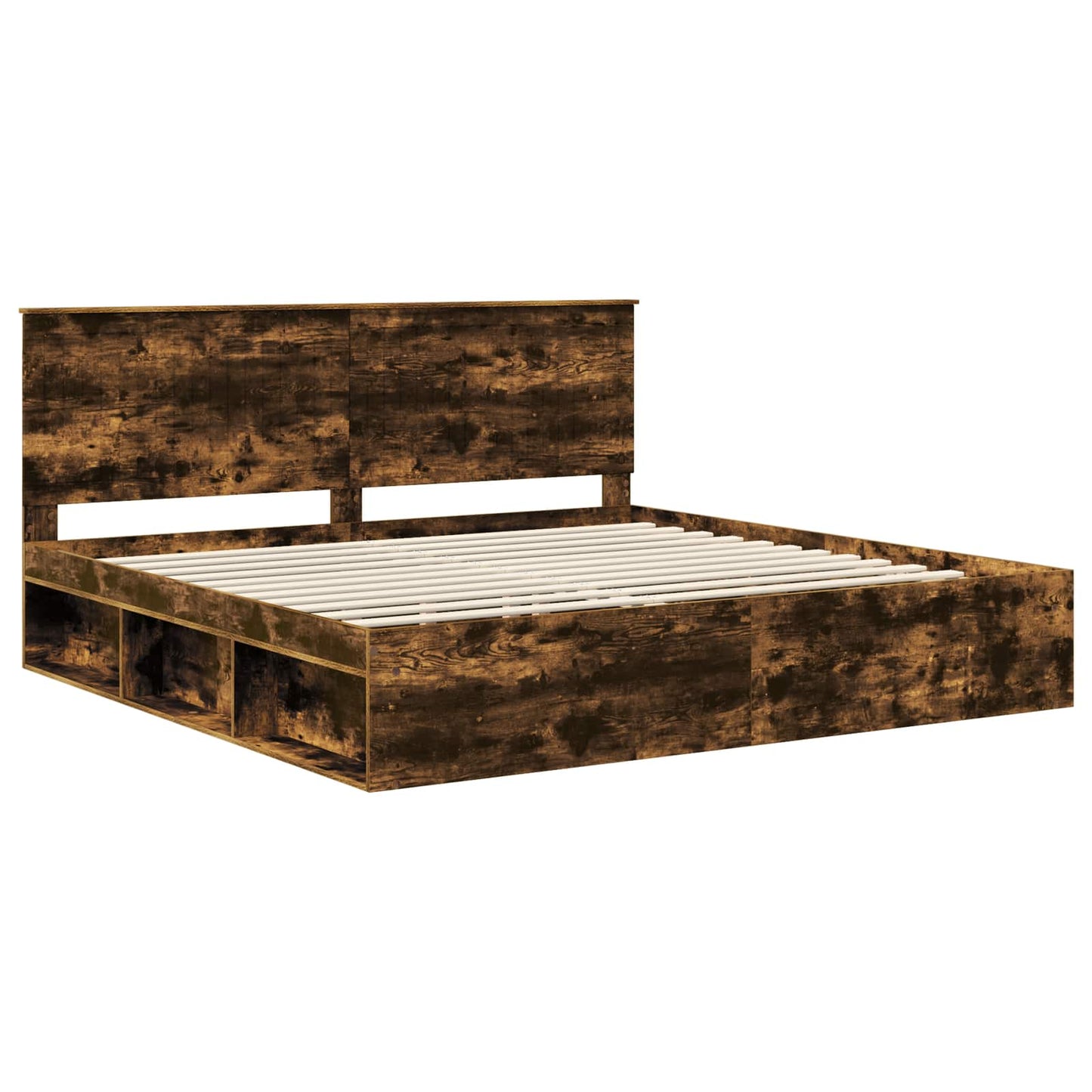Struttura del letto Rovere fumé 200 x 200 cm Pino massello | homemem39