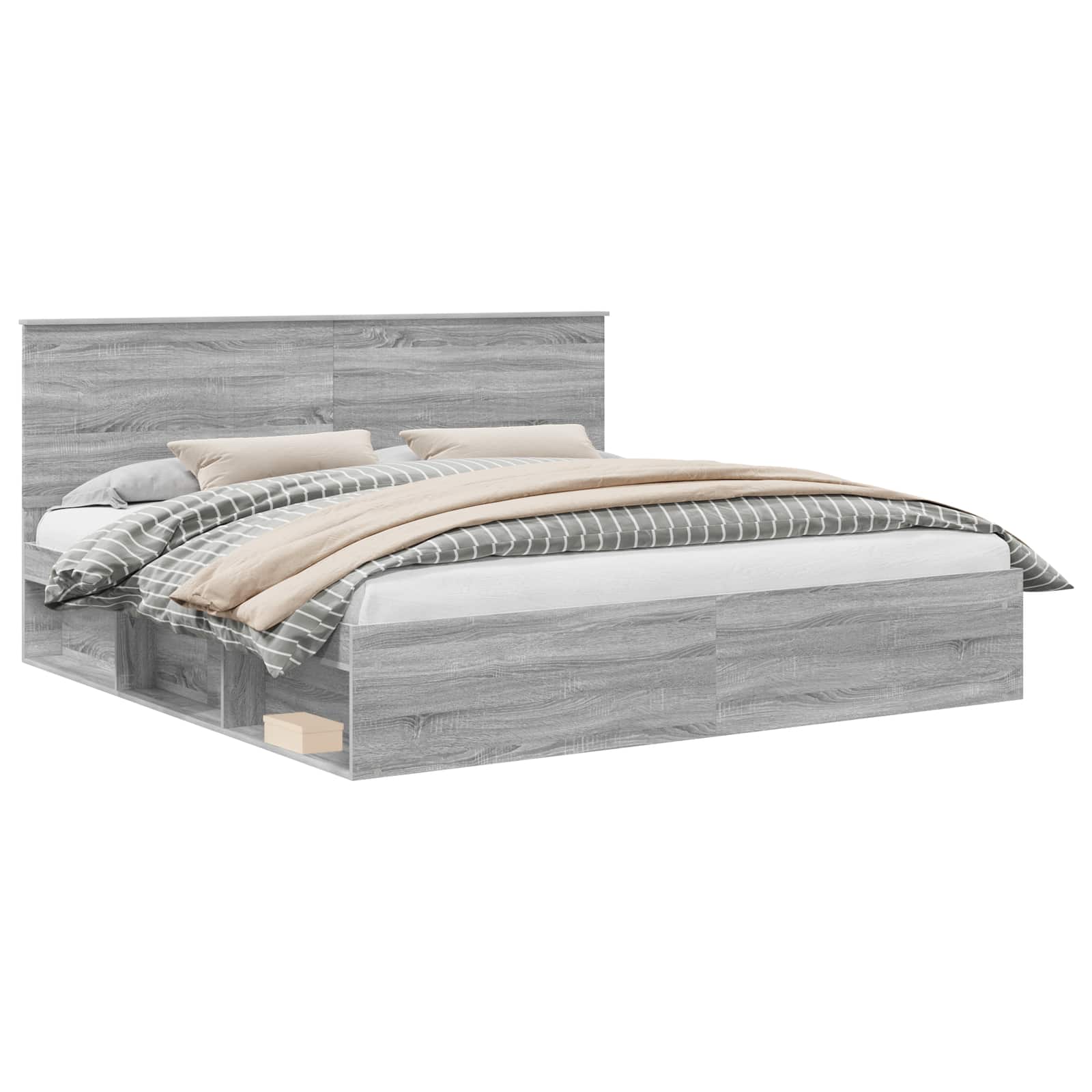 Struttura del letto Grigio Sonoma 200 x 200 cm Pino massello | homemem39