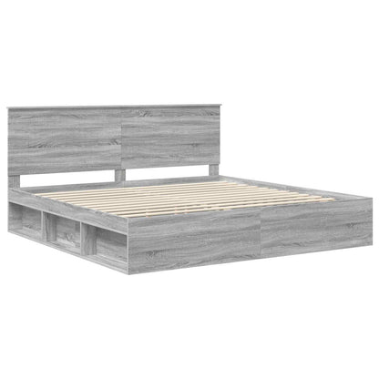 Struttura del letto Grigio Sonoma 200 x 200 cm Pino massello | homemem39