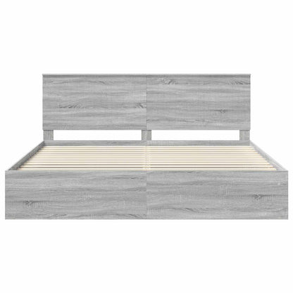 Struttura del letto Grigio Sonoma 200 x 200 cm Pino massello | homemem39