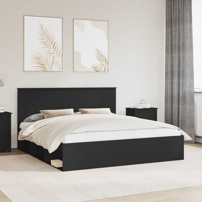 Struttura del letto Nero 180 x 200 cm Pino massello | homemem39