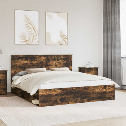 Struttura del letto Rovere fumé 180 x 200 cm Pino massello | homemem39