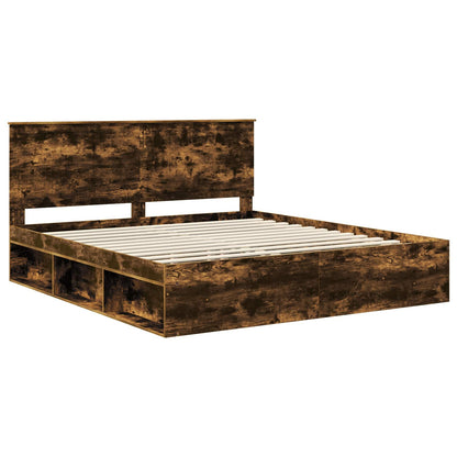 Struttura del letto Rovere fumé 180 x 200 cm Pino massello | homemem39