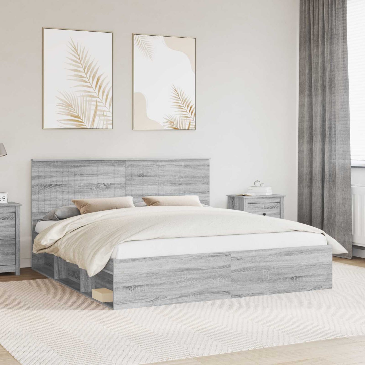 Struttura del letto Grigio Sonoma 180 x 200 cm Pino massello | homemem39