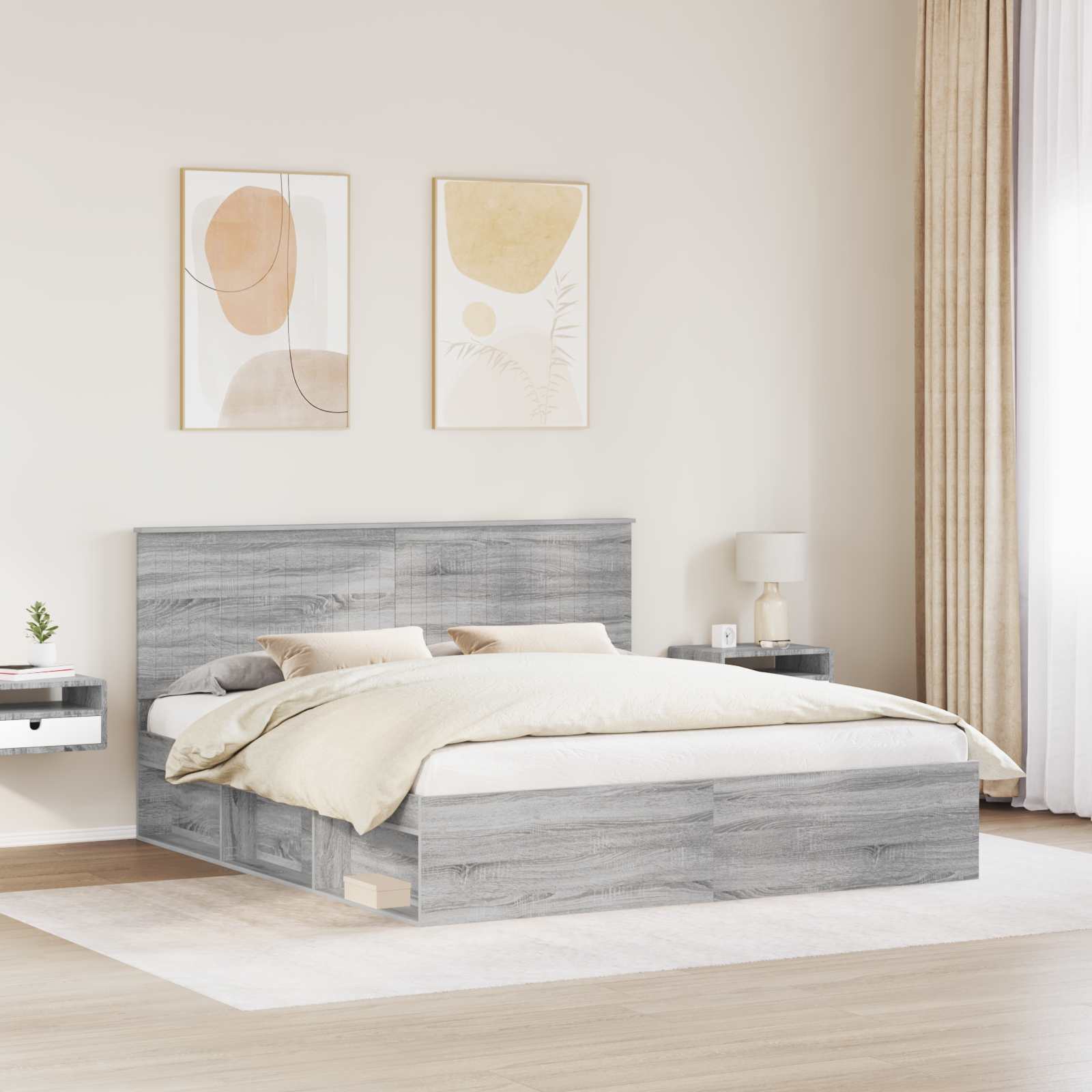 Struttura del letto Grigio Sonoma 180 x 200 cm Pino massello | homemem39