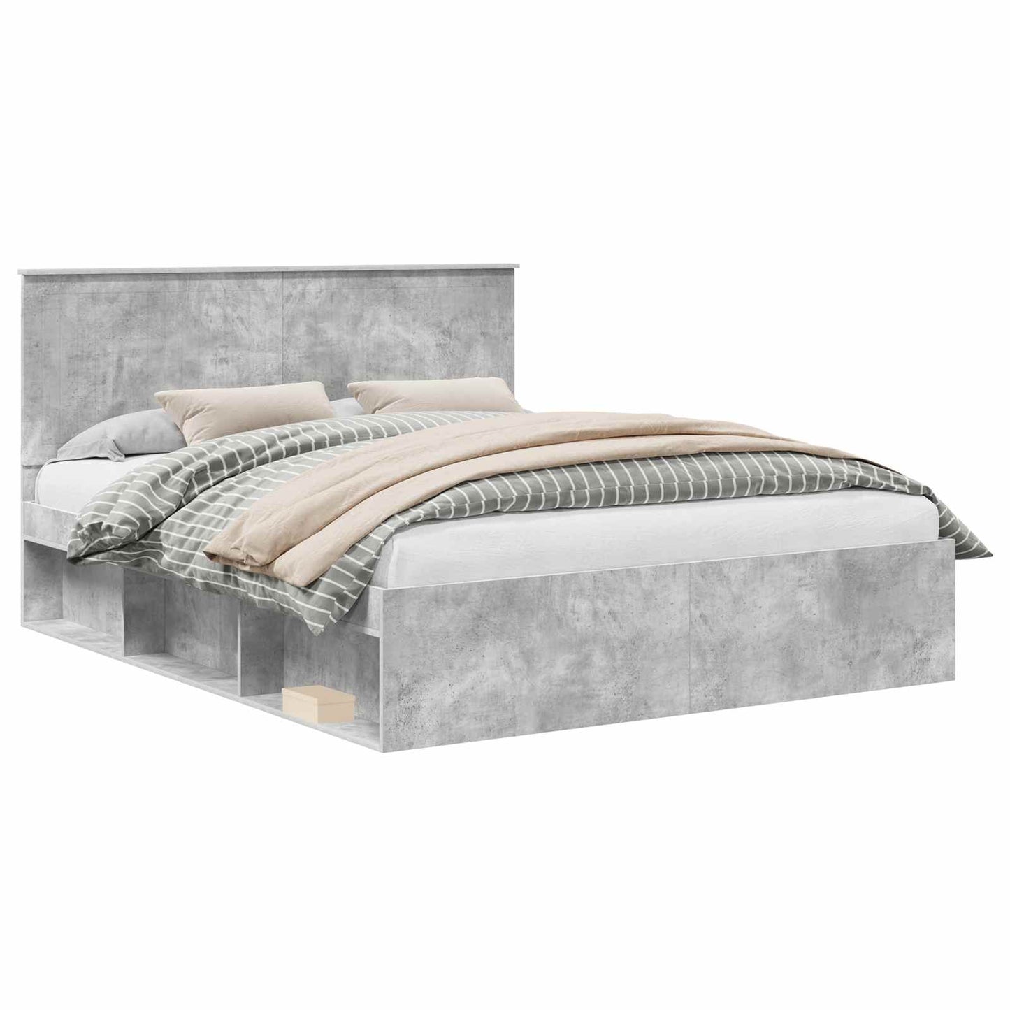 Struttura del letto Calcestruzzo 160 x 200 cm Pino massello | homemem39