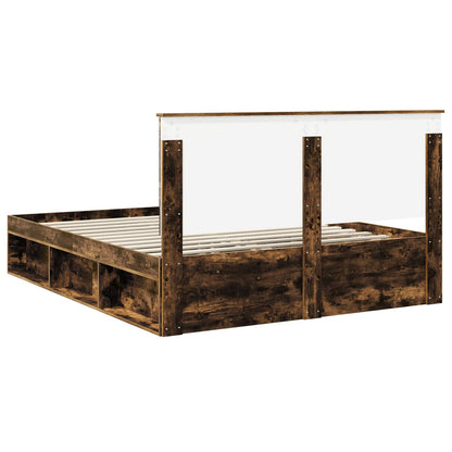 Struttura del letto Rovere fumé 160 x 200 cm Pino massello | homemem39