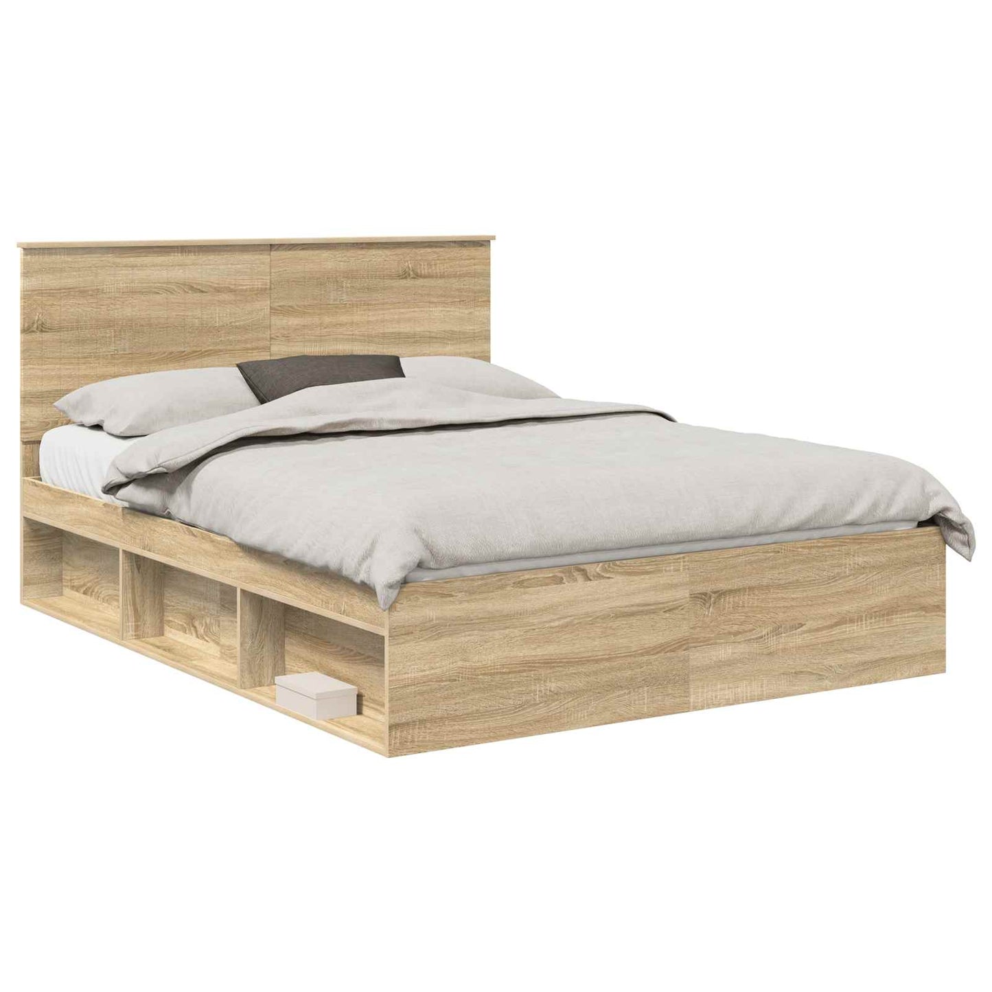 Struttura del letto Rovere Sonoma 150 x 200 cm Pino massello | homemem39