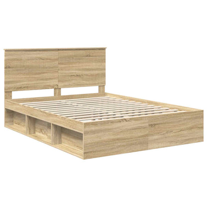 Struttura del letto Rovere Sonoma 150 x 200 cm Pino massello | homemem39