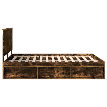 Struttura del letto Rovere fumé 150 x 200 cm Pino massello | homemem39