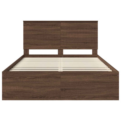 Struttura del letto Rovere Marrone 140 x 200 cm Pino massello | homemem39
