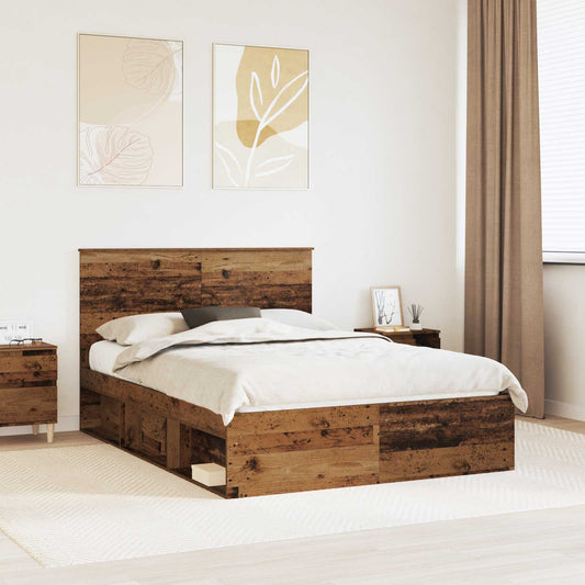 Struttura del letto Legno vecchio 140 x 190 cm Pino massello | homemem39
