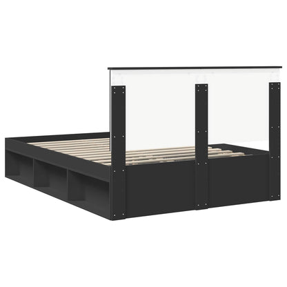 Struttura del letto Nero 135 x 190 cm Pino massello | homemem39