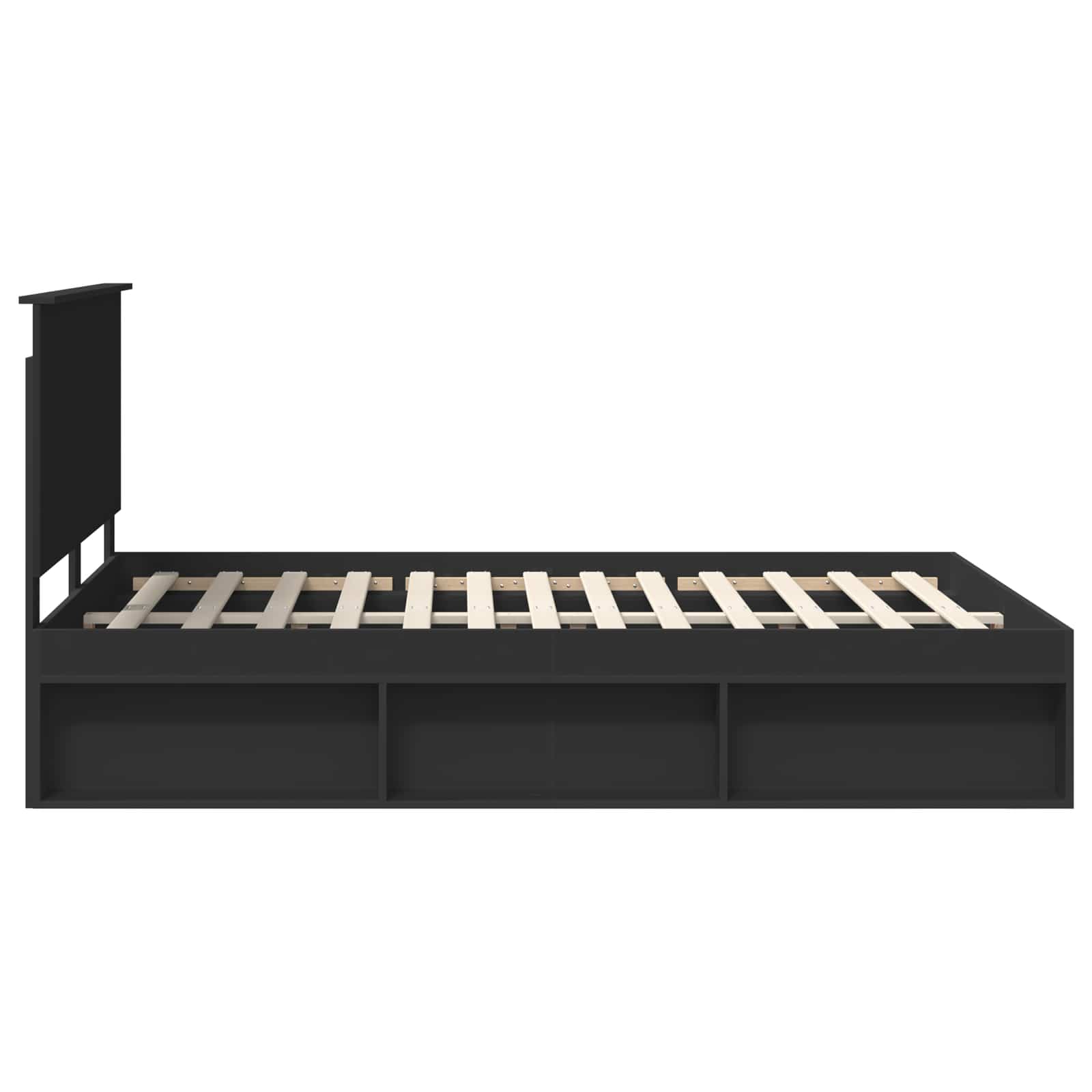 Struttura del letto Nero 135 x 190 cm Pino massello | homemem39
