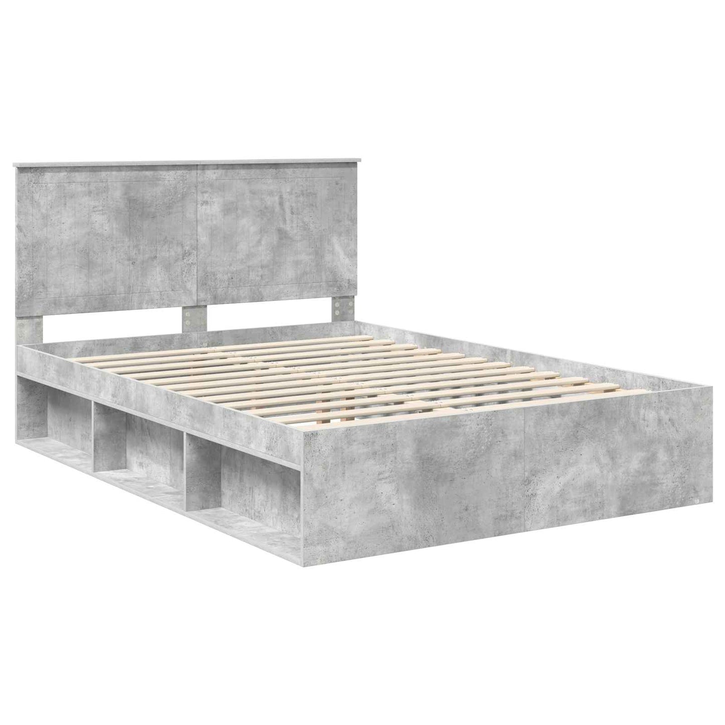 Struttura del letto Grigio Concretè 135 x 190 cm Pino massello | homemem39