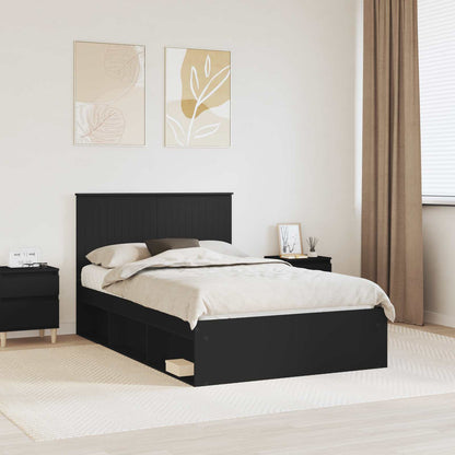 Struttura del letto Nero 120 x 200 cm Pino massello | homemem39