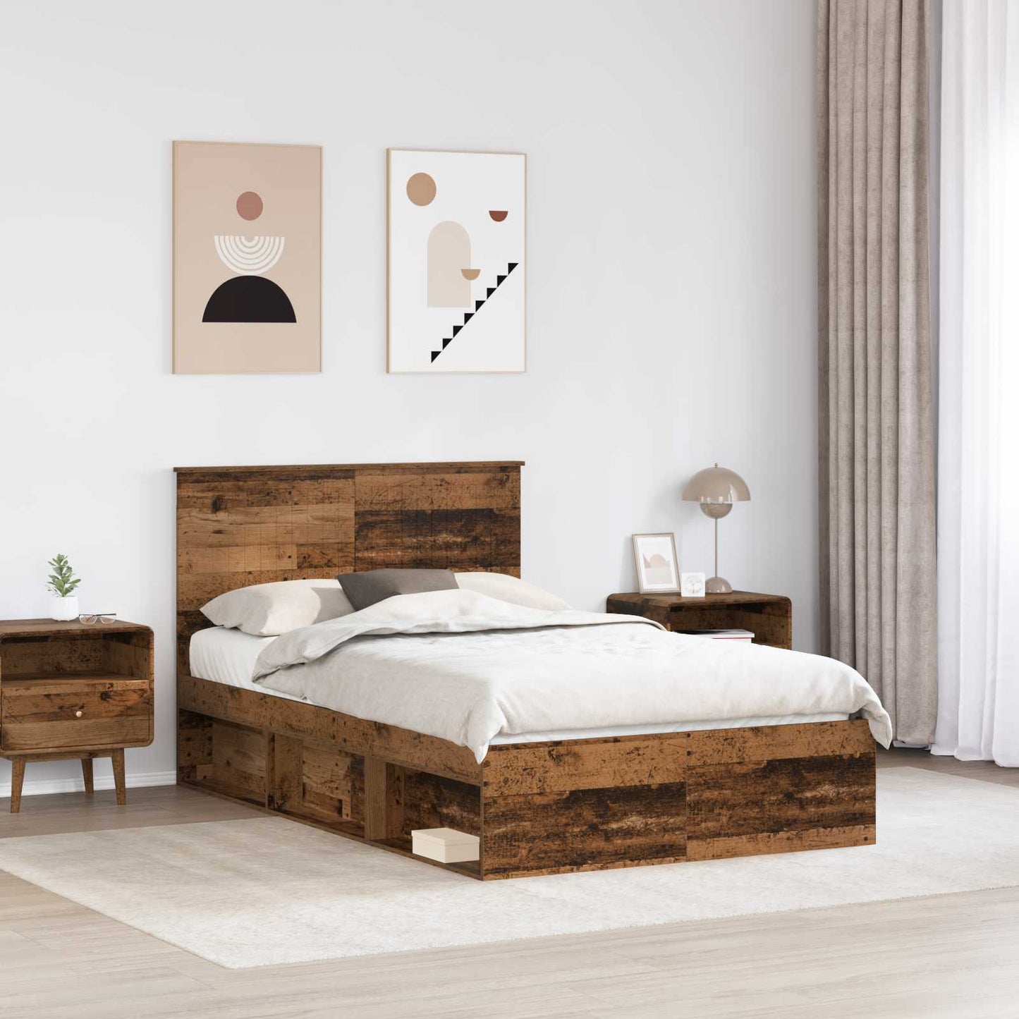 Struttura del letto Legno vecchio 120 x 200 cm Pino massello | homemem39