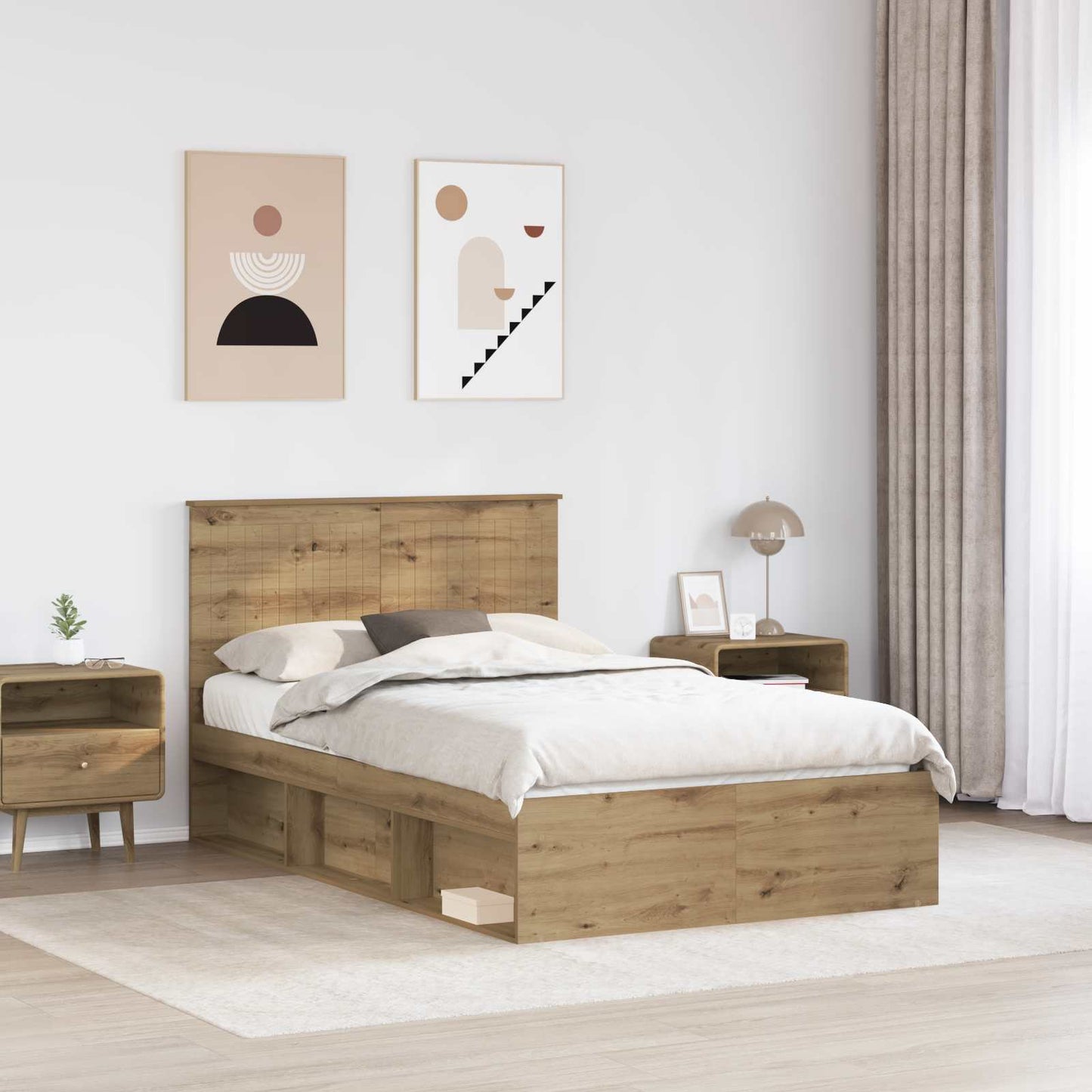 Struttura del letto Rovere Artigianale 120 x 200 cm | homemem39