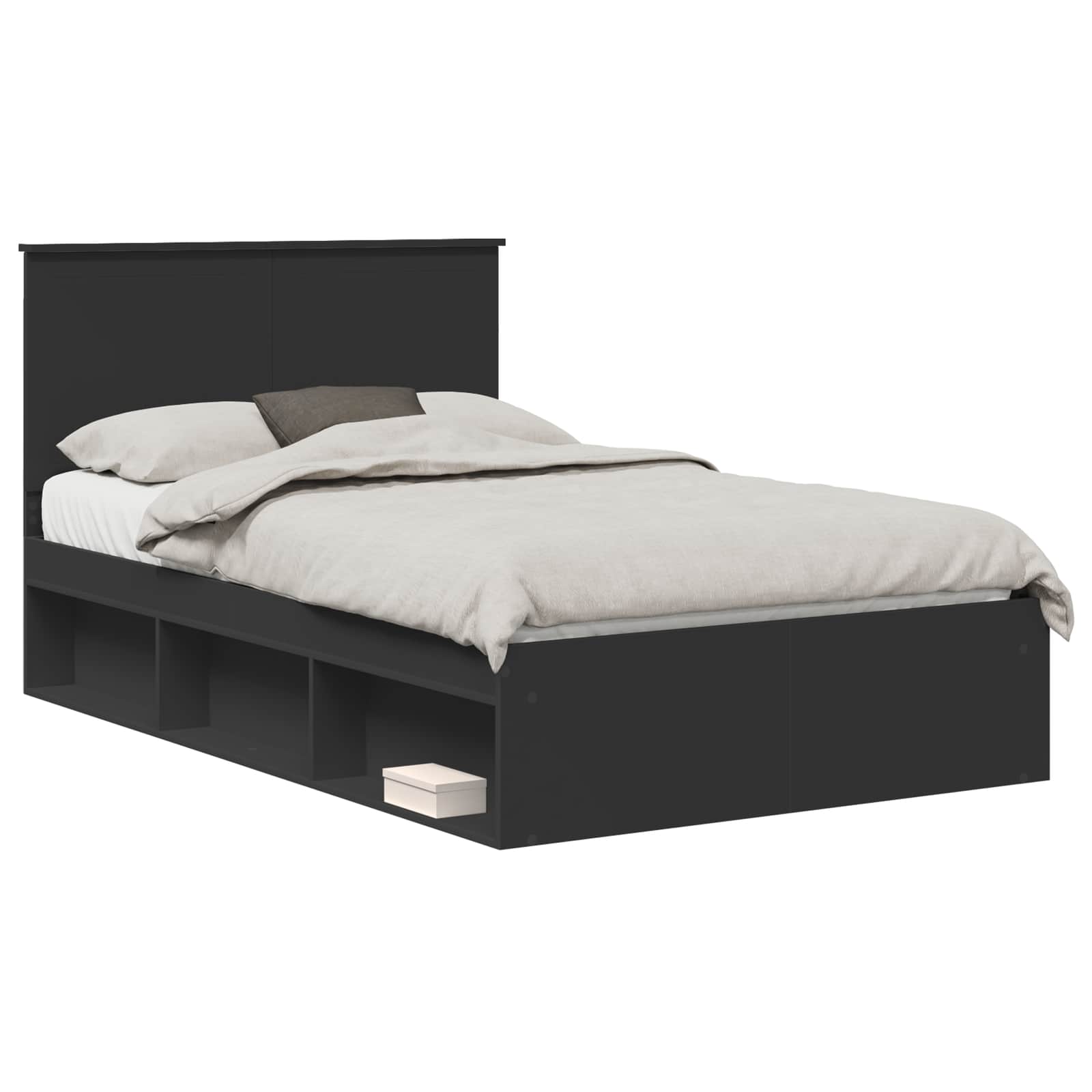 Struttura del letto Nero 120 x 190 cm Pino massello | homemem39