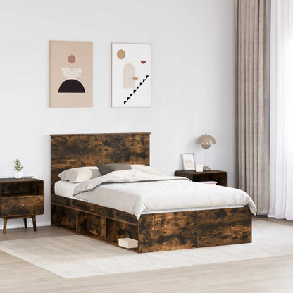 Struttura del letto Rovere fumé 120 x 190 cm Pino massello | homemem39