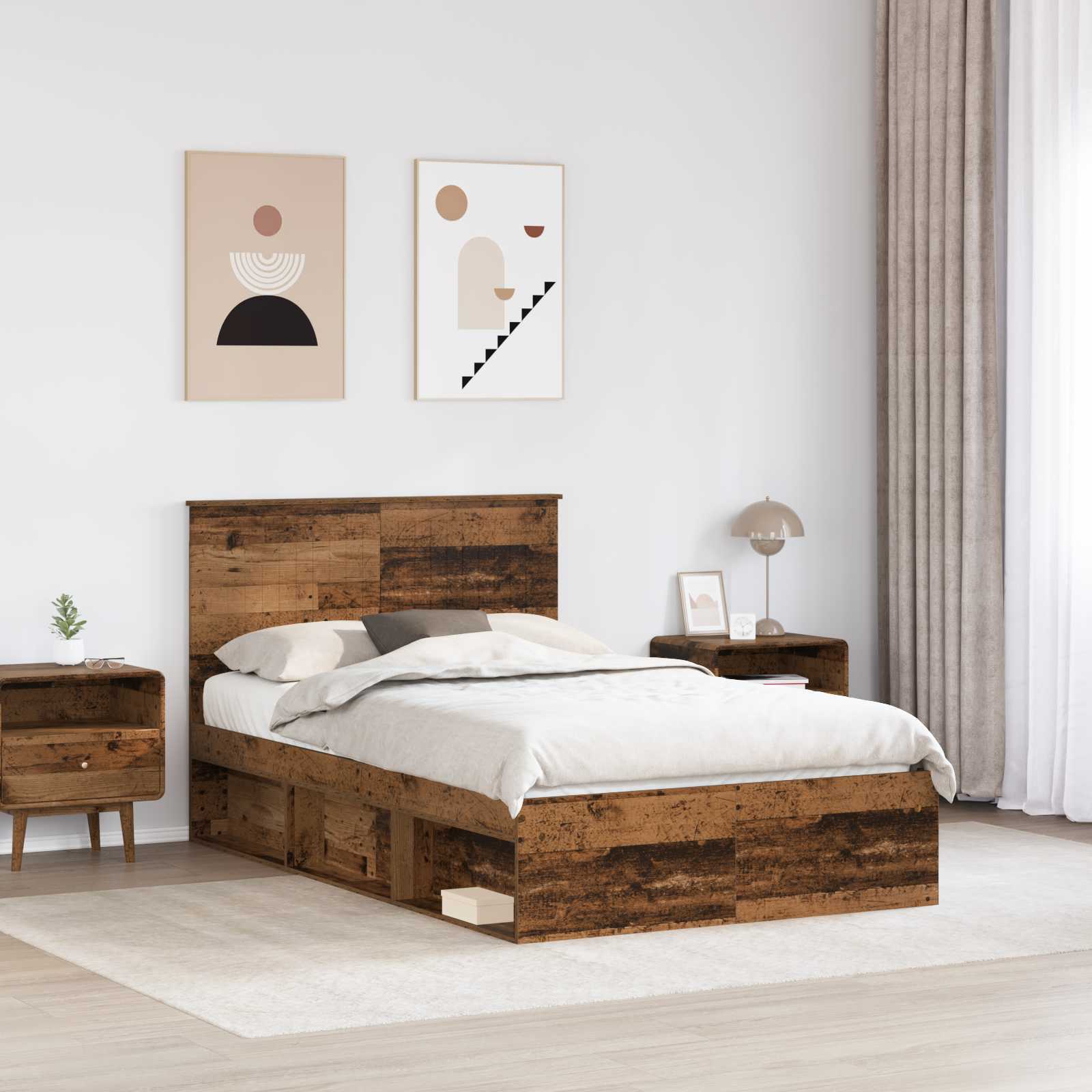 Struttura del letto Legno vecchio 120 x 190 cm Pino massello | homemem39