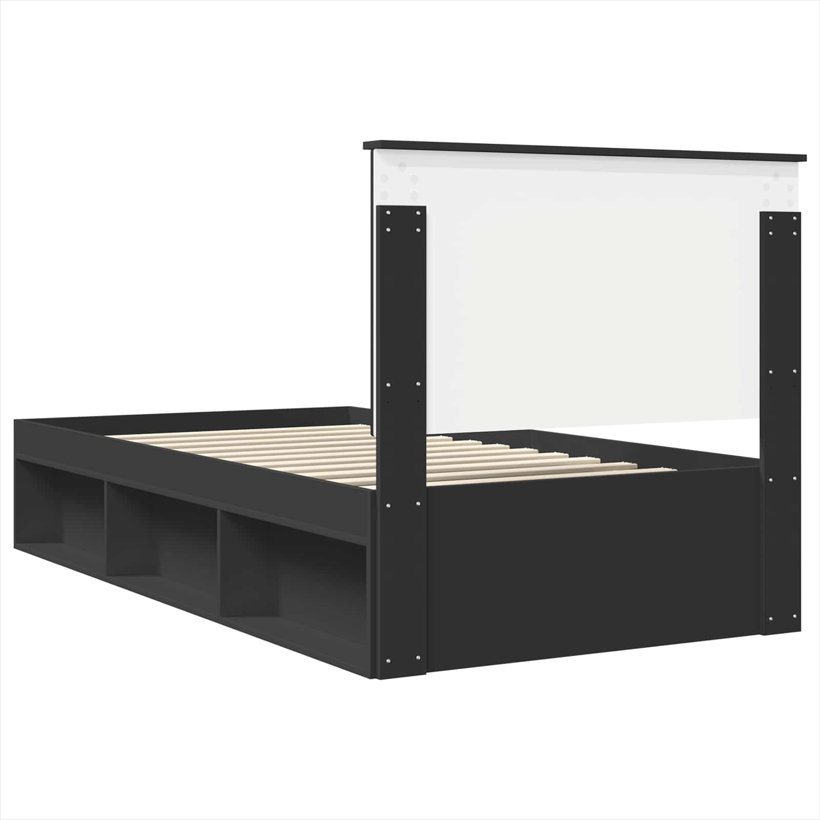 Struttura del letto Nero 100 x 200 cm Pino massello | homemem39