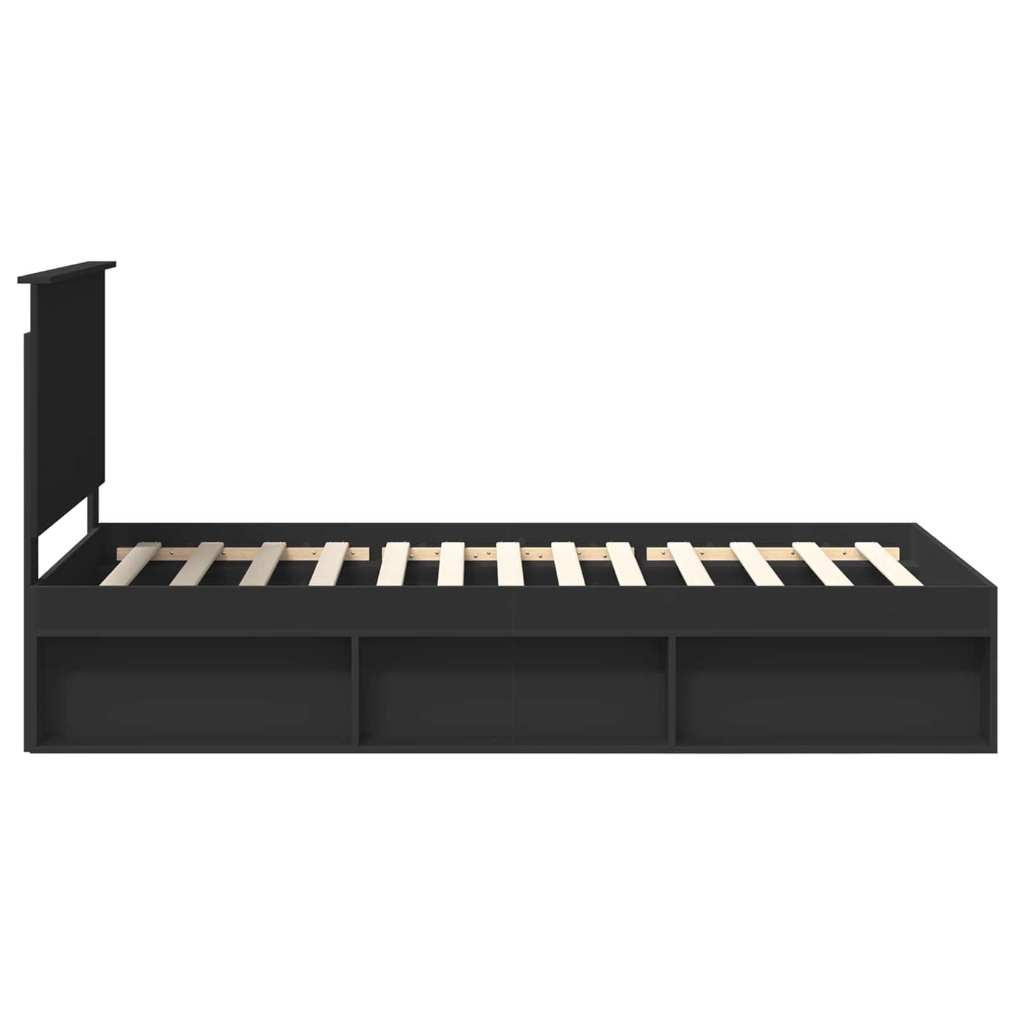Struttura del letto Nero 100 x 200 cm Pino massello | homemem39
