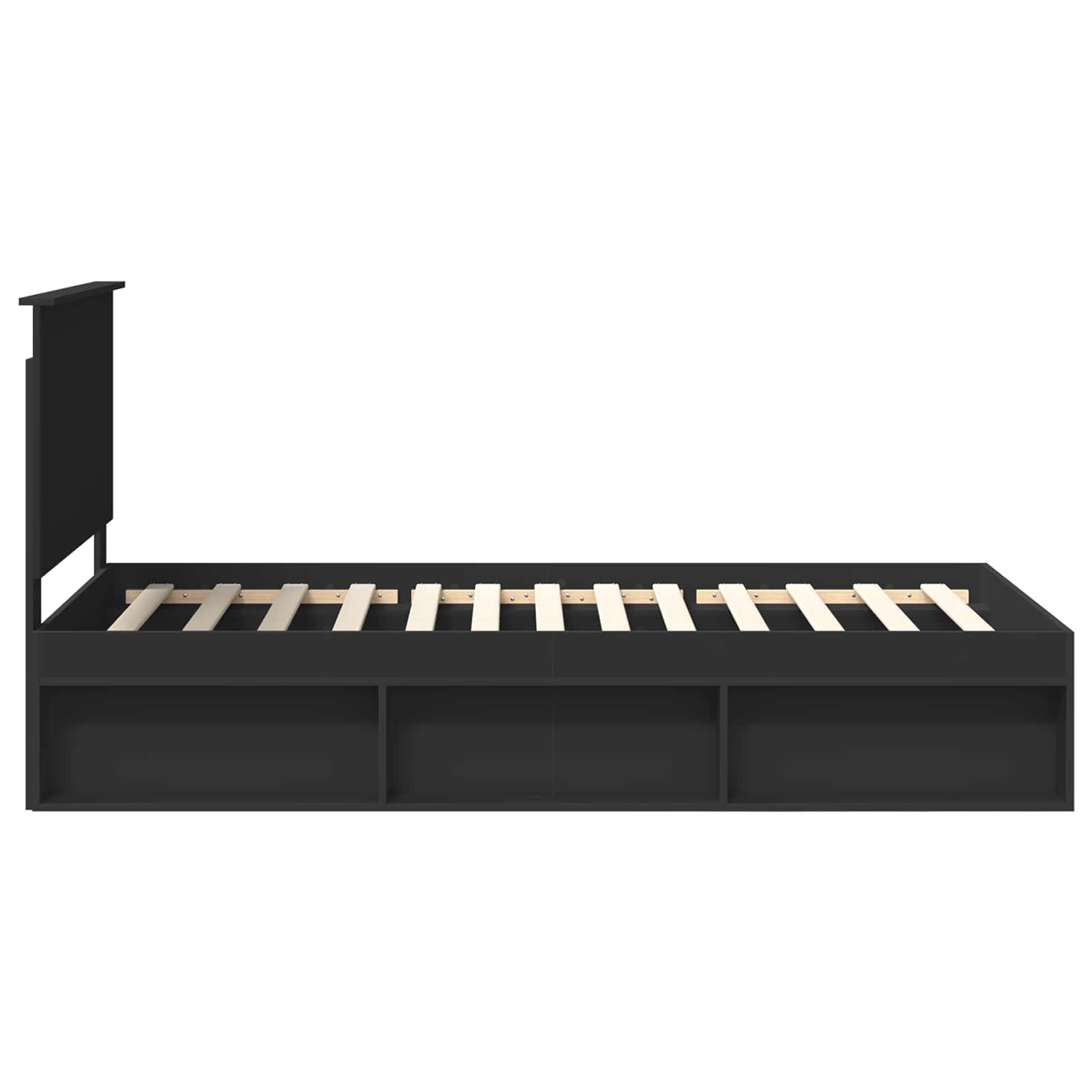 Struttura del letto Nero 100 x 200 cm Pino massello | homemem39