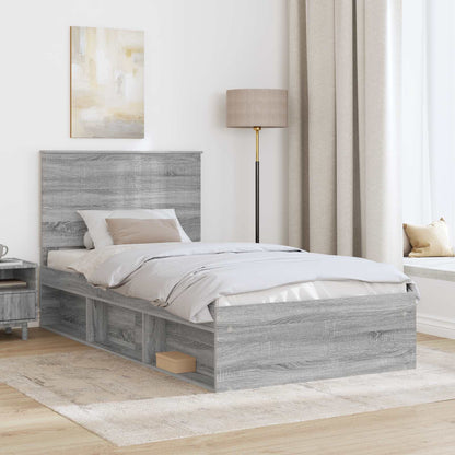 Struttura del letto Grigio Sonoma 100 x 200 cm Pino massello | homemem39