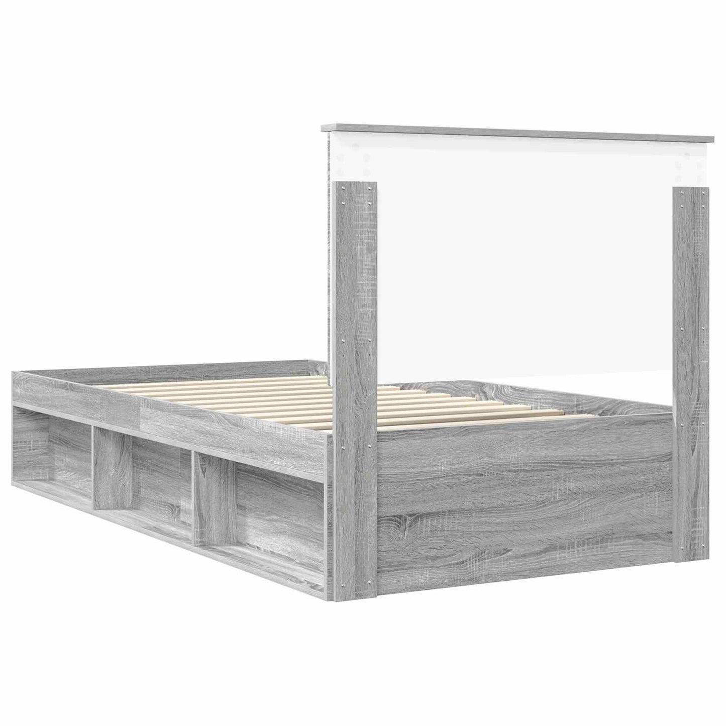 Struttura del letto Grigio Sonoma 100 x 200 cm Pino massello | homemem39