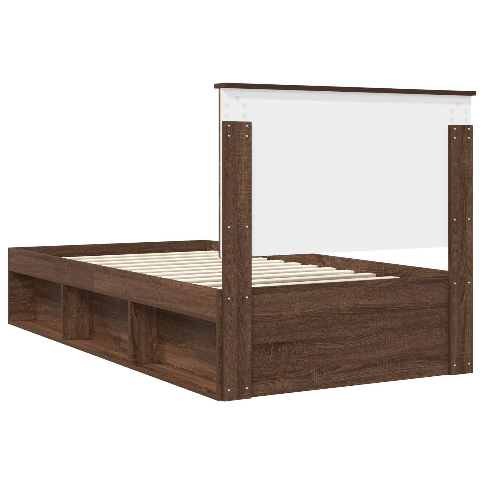 Struttura del letto Rovere Marrone 100 x 200 cm Pino massello | homemem39