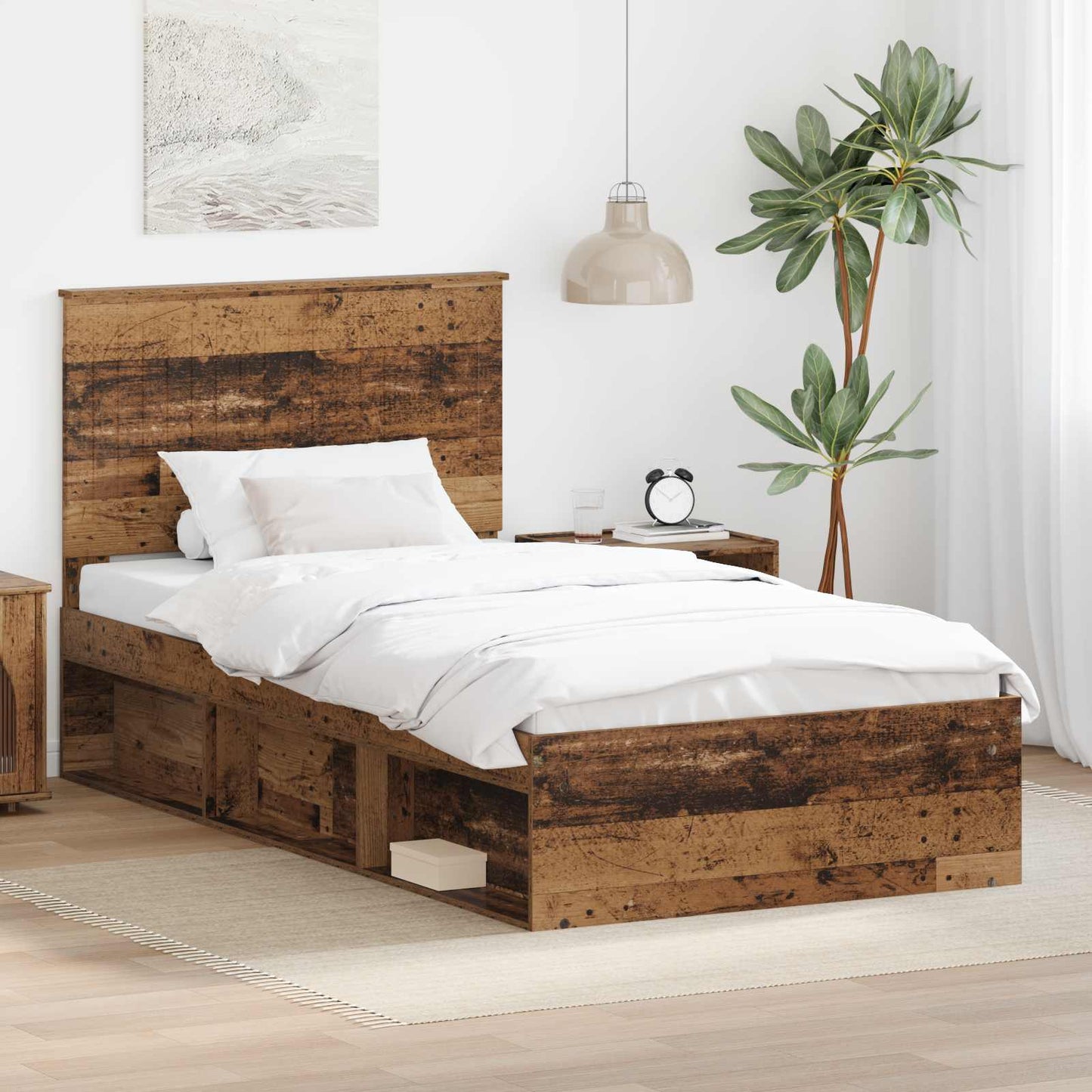 Struttura del letto Legno vecchio 100 x 200 cm Pino massello | homemem39