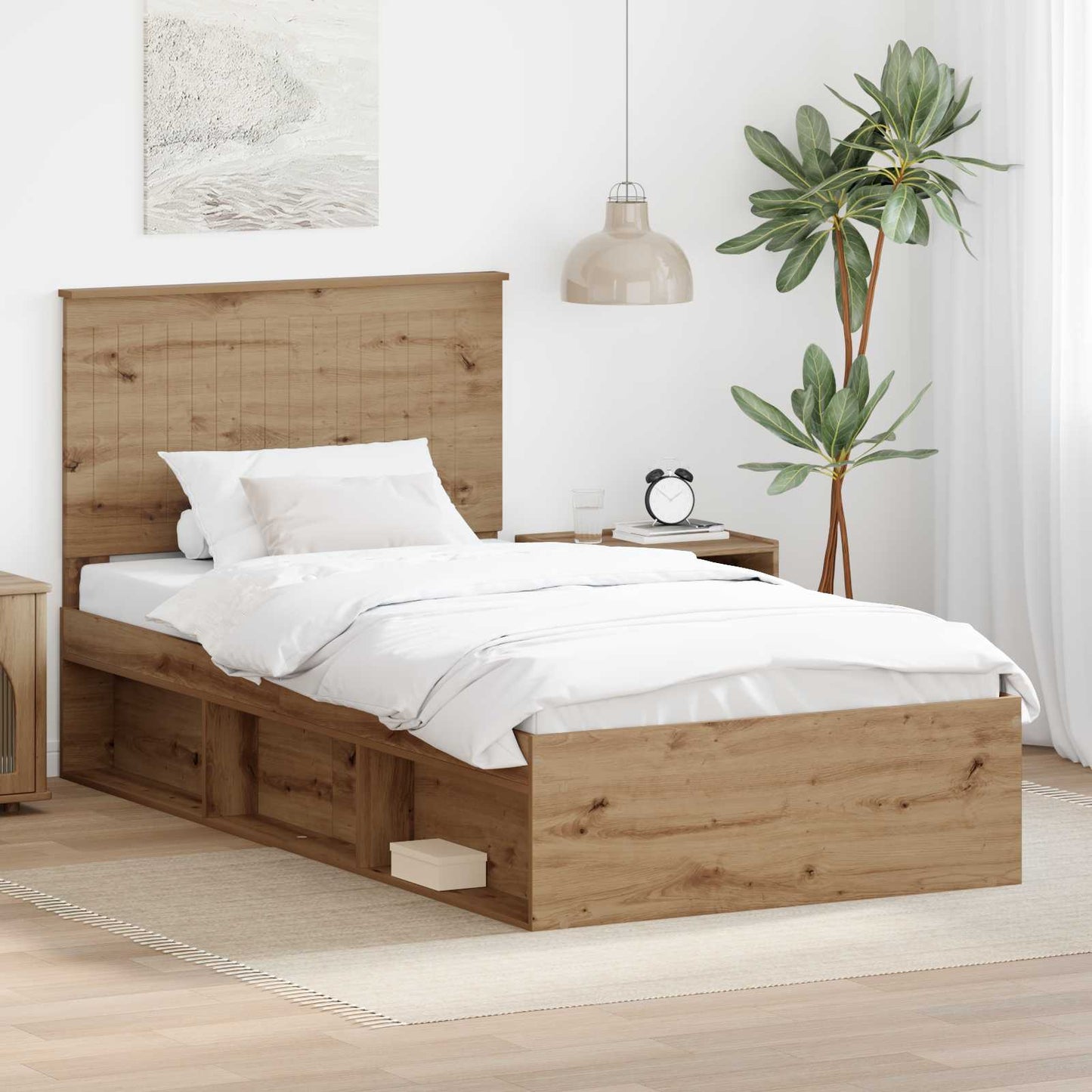Struttura del letto Rovere Artigianale 100 x 200 cm | homemem39