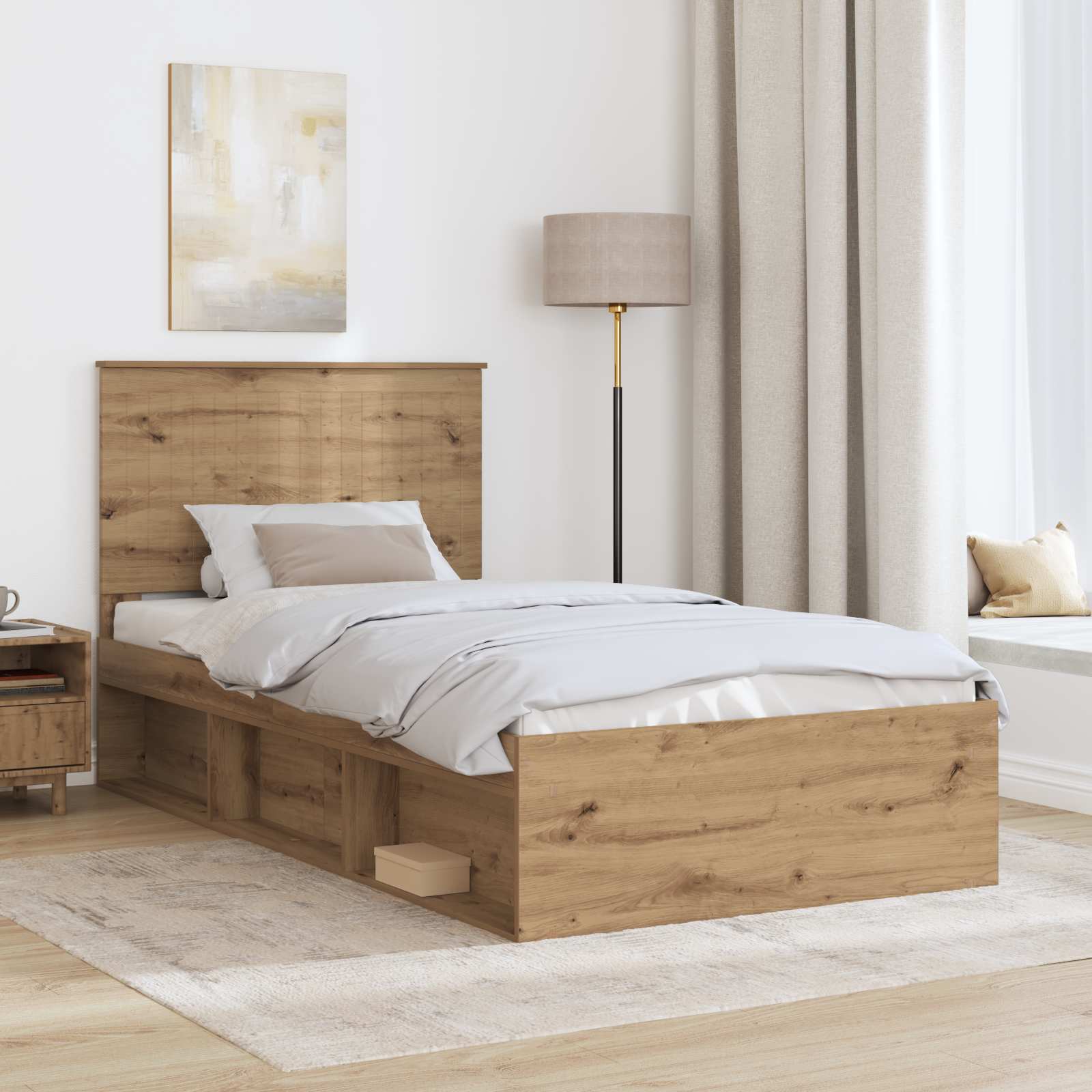 Struttura del letto Rovere Artigianale 100 x 200 cm | homemem39