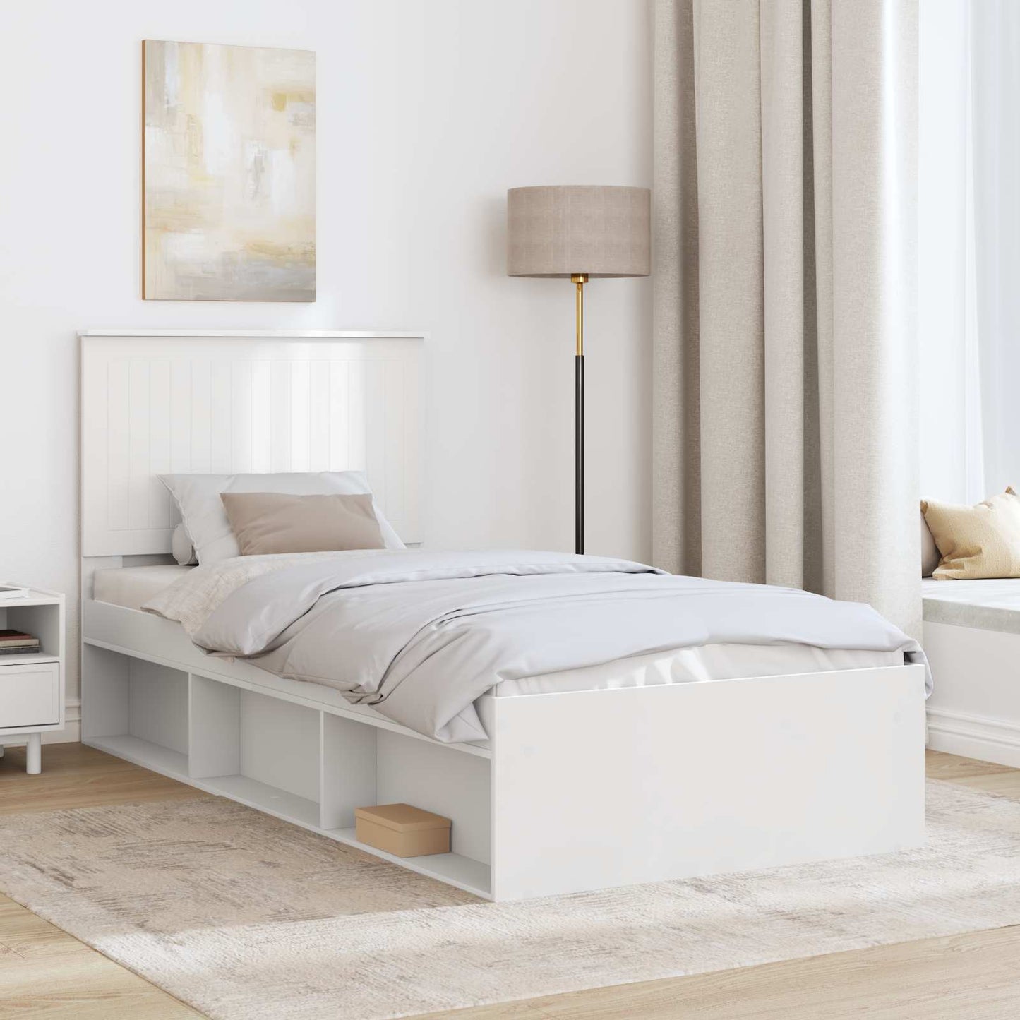 Struttura del letto Bianco 90 x 200 cm Pino massello | homemem39